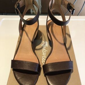 Madewell simple mid-heel Sandals, 7.5, embossed